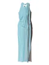 Sir Striped Halterneck Maxi Dress In Blue