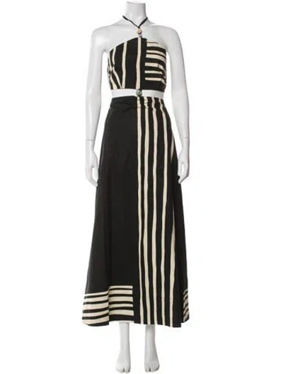 Pre-owned Sir Striped Long Dress In Blue