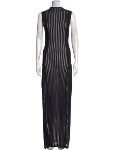 Pre-owned Sir Striped Long Dress W/ Tags In Black