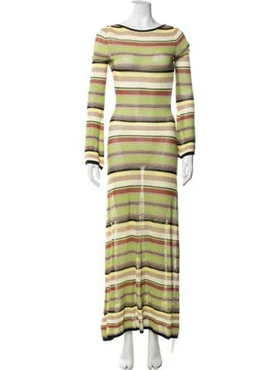 Pre-owned Sir Striped Long Dress W/ Tags In Green