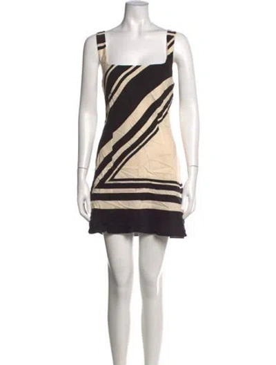 Pre-owned Sir Striped Mini Dress In Neutral