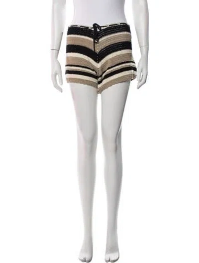 Pre-owned Sir Striped Mini Shorts In Black