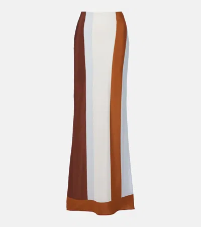 Sir Striped Silk Maxi Skirt In Multi