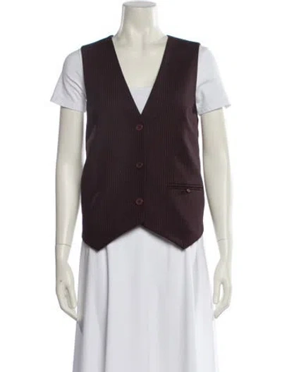 Pre-owned Sir Striped Vest In Brown
