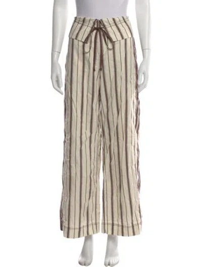 Pre-owned Sir Striped Wide Leg Pants In Neutral
