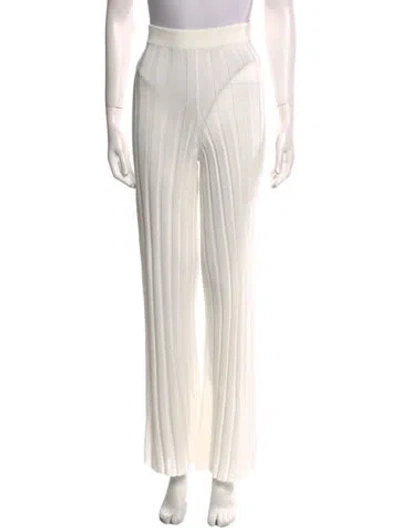 Pre-owned Sir Striped Wide Leg Pants In White