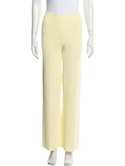 Pre-owned Sir Striped Wide Leg Pants In Yellow