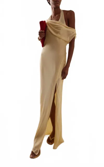 Sir Strobe Maxi Gown In Yellow In Neutral