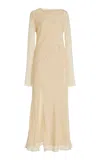 Sir Strobe Silk Chiffon Maxi Dress In Ivory | ModeSens