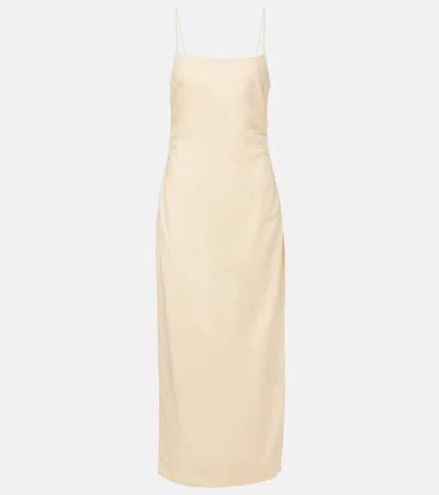 Sir Tamara Linen Midi Dress In Yellow