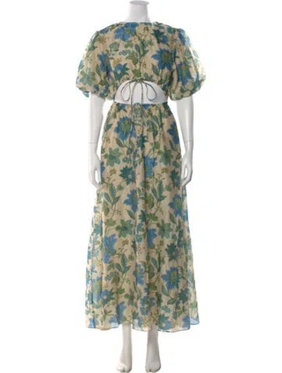 Pre-owned Sir The Label Floral Print Long Dress In Neutral