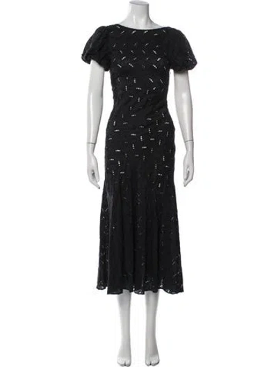 Pre-owned Sir The Label Lace Pattern Midi Length Dress In Blue
