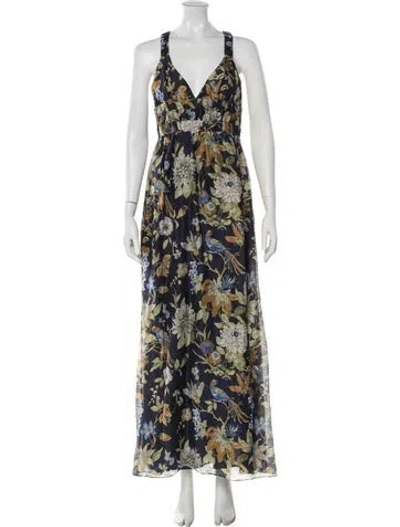 Pre-owned Sir The Label Linen Long Dress In Blue