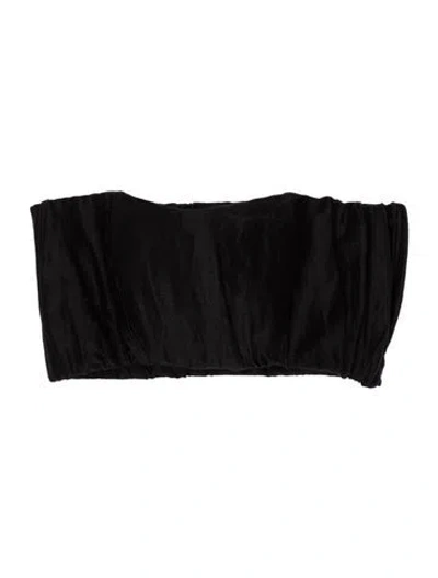 Pre-owned Sir The Label Linen Strapless Crop Top In Black