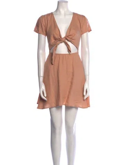 Pre-owned Sir The Label Plunge Neckline Mini Dress In Neutral