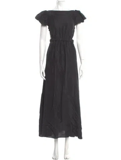 Pre-owned Sir The Label Silk Long Dress In Gray