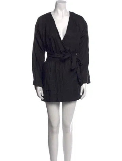 Pre-owned Sir The Label V-neck Mini Dress In Black