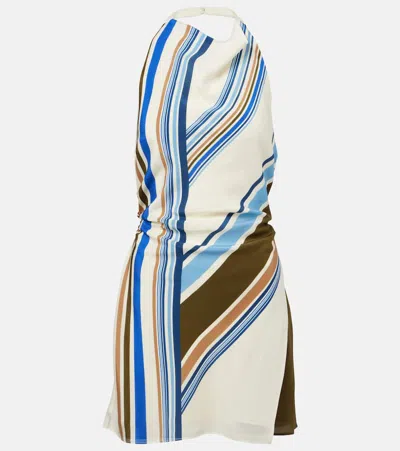 SIR THISTLE STRIPED SILK CRÊPE MINIDRESS