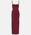 Sir Toni Ruched Mesh Maxi Dress In Red