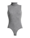 Sir-vice Woman Bodysuit Grey Size 1 Wool, Cashmere