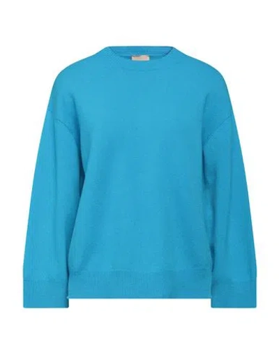Sir-vice Woman Sweater Azure Size 1 Wool, Cashmere, Polyamide, Elastane In Blue