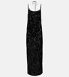 Sir Vittoria Embroidered Sheer Maxi Dress In Black