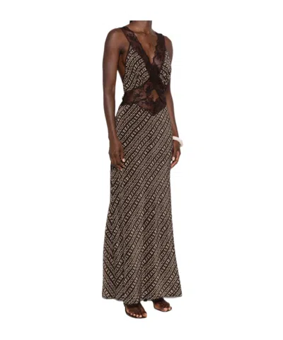Sir V-neck Dress In Brown