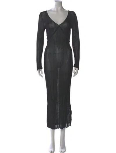 Pre-owned Sir V-neck Long Dress In Black