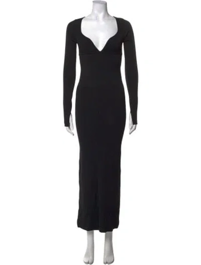 Pre-owned Sir V-neck Long Dress In Black