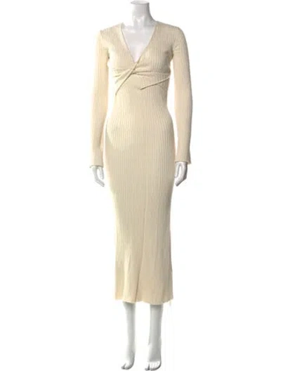 Pre-owned Sir V-neck Long Dress In Neutral