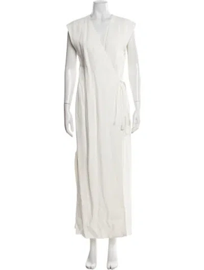 Pre-owned Sir V-neck Long Dress In Neutrals