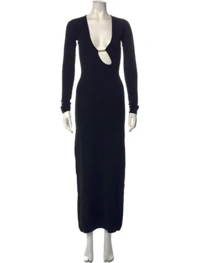 Pre-owned Sir V-neck Long Dress W/ Tags In Black