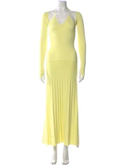 Pre-owned Sir V-neck Long Dress W/ Tags In Yellow