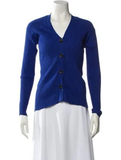 Pre-owned Sir V-neck Long Sleeve Top In Blue