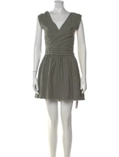 Pre-owned Sir V-neck Mini Dress In Green