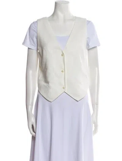 Pre-owned Sir V-neck Short Sleeve Crop Top In White