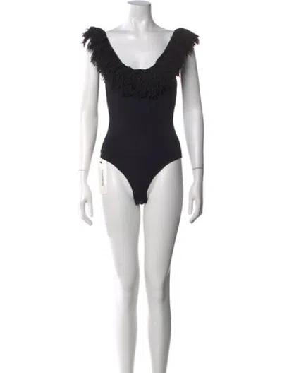 Pre-owned Sir V-neck Sleeveless Bodysuit In Black