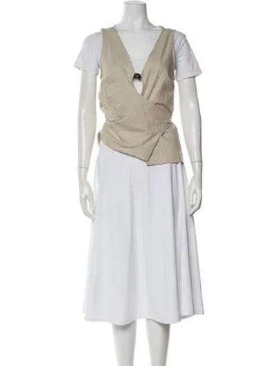 Pre-owned Sir V-neck Sleeveless Top In Neutral