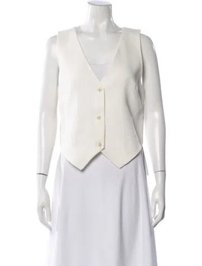 Pre-owned Sir V-neck Sleeveless Top In White