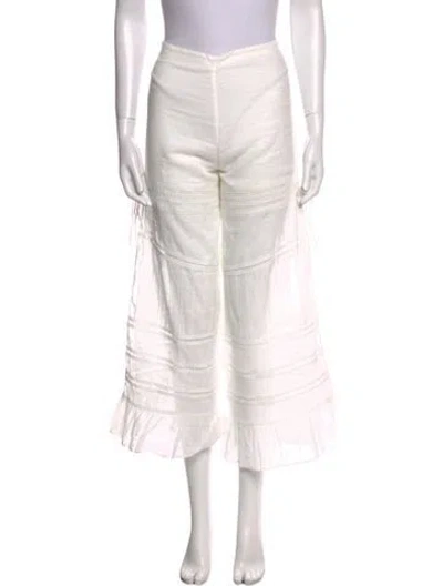 Pre-owned Sir Wide Leg Pants In White