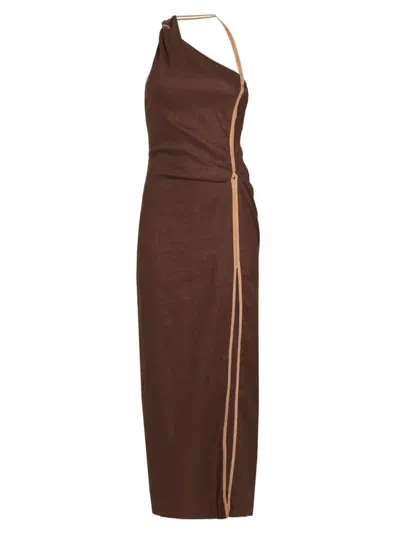deep plunge a line wedding dress Opéra main image 1