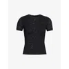 SIR SIR WOMEN'S BLACK JACQUES MESH T-SHIRT 0