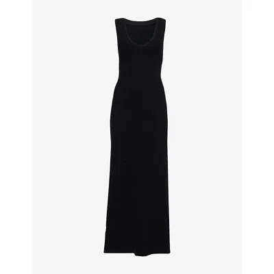 Sir Womens Black Chiara Scoop-neck Stretch-cotton Blend Midi Dress