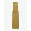 Sir Womens Olive Cascina Twisted-neckline Jersey Midi Dress Xs