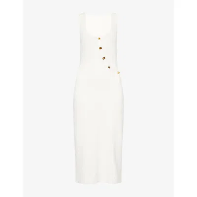 Sir Womens Ivory Chiara Beaded Knitted Midi Dress In White