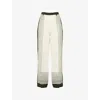 Sir Womens Leilana Tailored Wide-leg Silk Trousers Garden Stripe In Garden Stripe