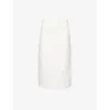 Sir Womens Ivory Alessandra Embroidered Linen Midi Skirt Xs