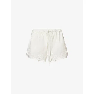 Sir Womens Ivory Klara Drawstring Cotton Mini Shorts Xs In Multi