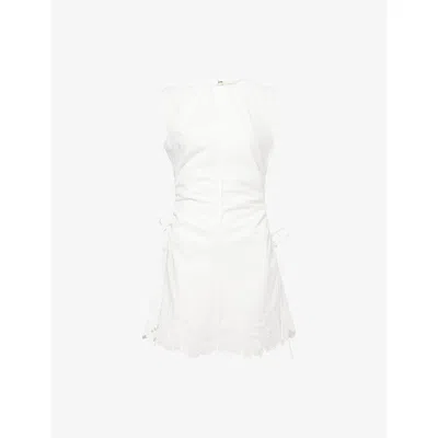 Sir Womens Ivory Klara Ruched Cotton Mini Dress In White