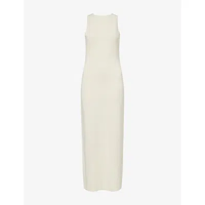 Sir Womens Saba Asymmetric Knit Midi Dress Ivory In White